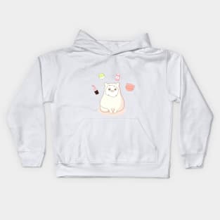 korean cosmetics cute cat face mask Kids Hoodie